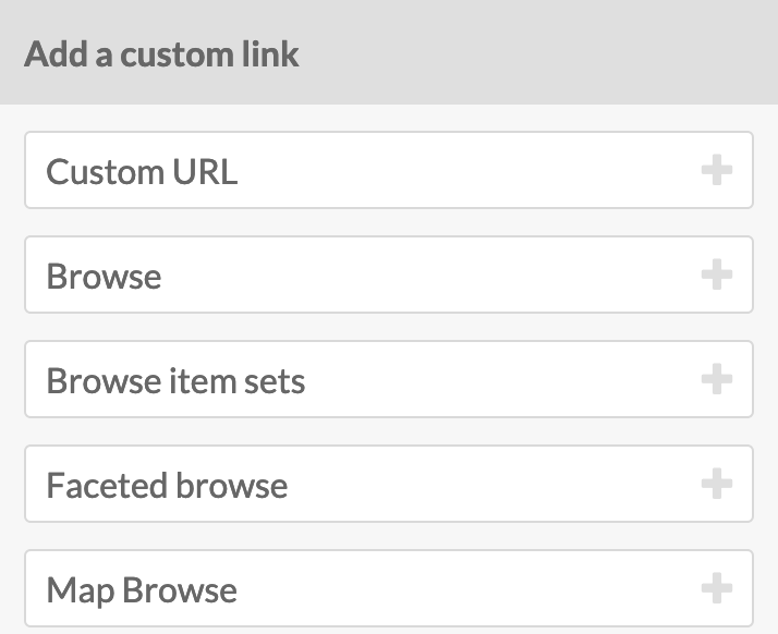 Custom links in the right drawer to add elements to the navigation