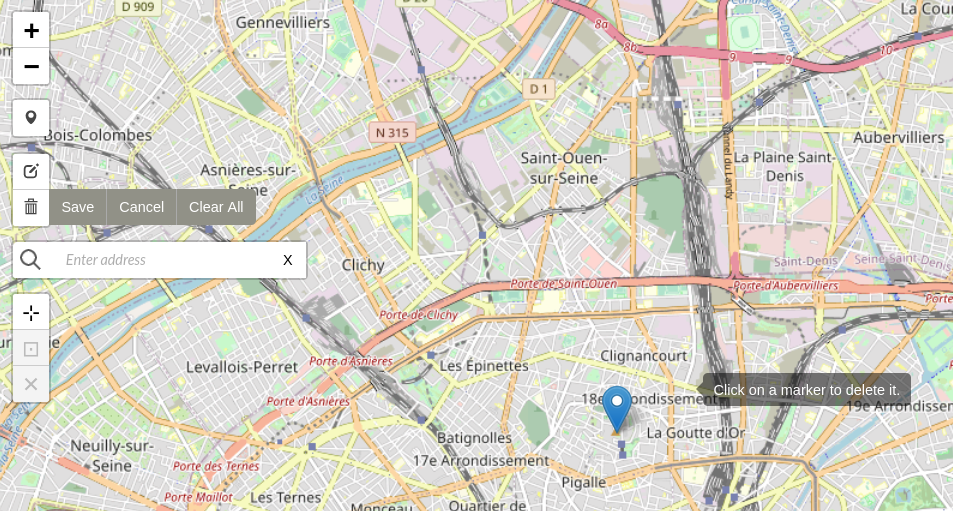 Marqueur en cours de suppression