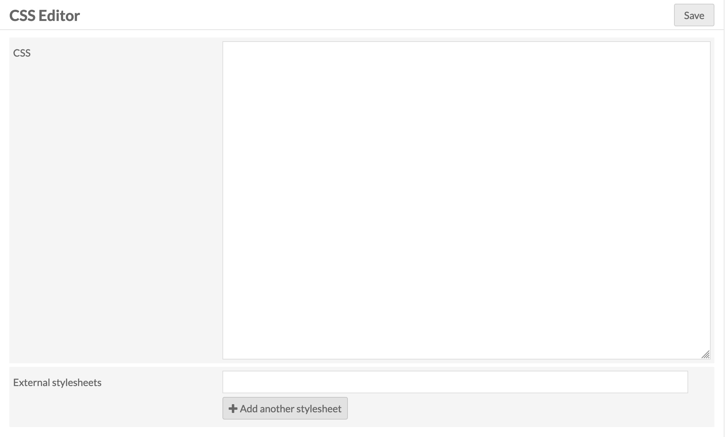 Capture d’écran de l’interface du module CSS Editor.