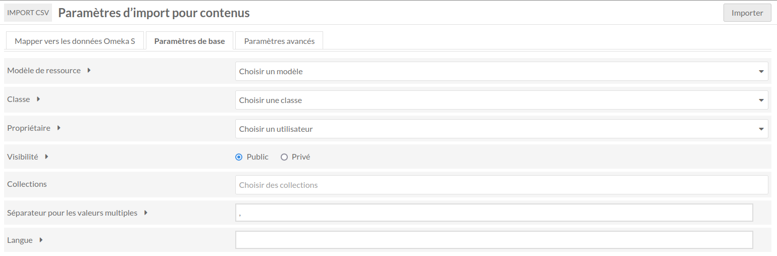 options décrites ci-dessous