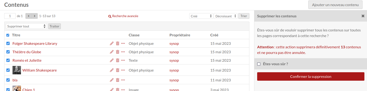Vue rapprochée du message d'alerte en rouge