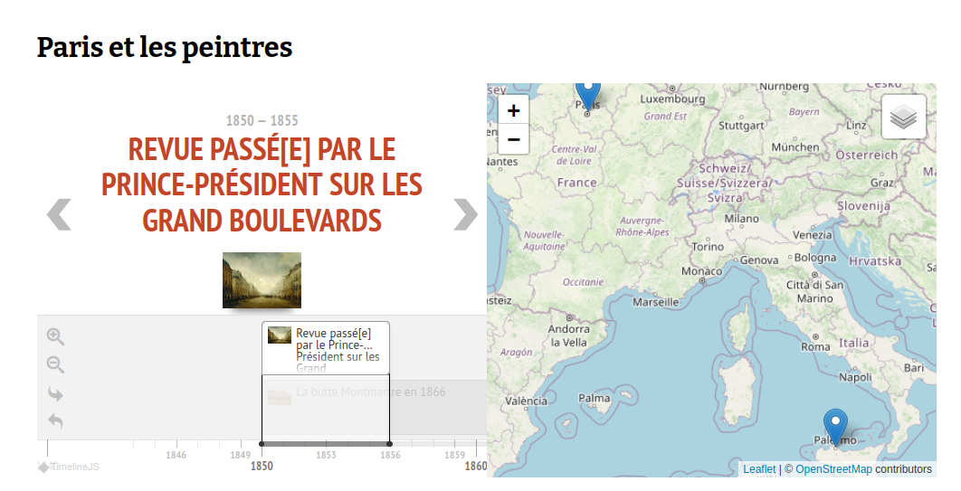Deux intervalles qui se chevauchent, l'un est activé et l'autre non
