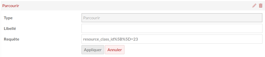 Tiroir de recherche avancée